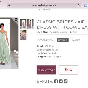 Sorella Vita Bridesmaid Gown NWT Size 2 Color Seaglass